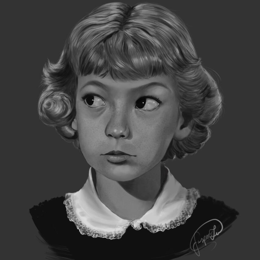 digital painting of Terry Burnham from Twilight Zone as Markie